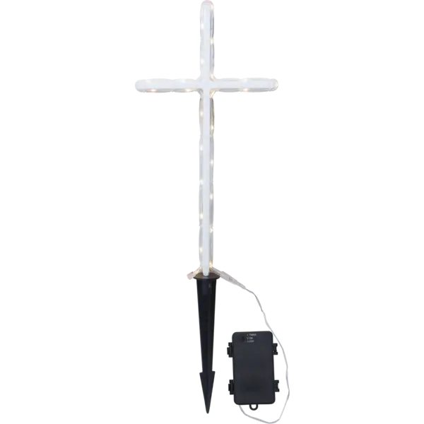 LED GRAVKORS - GRAVLJUS VIT 41CM GRAVECROSS